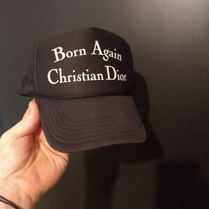 Dior Black 'Born Again Christian Dior' Trucker Cap